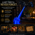 🐉3D Fire-Breathing Dragon LED Display – Fantasy Bookshelf Decor with Glowing Flame