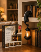 Cat Bookshelf Lantern Light , Hanging Shelf Decore Hook for Edge Display