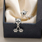 Cute Cat Paw Stud Earrings – Silver Kitten Climber Earrings