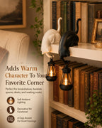 Cat Bookshelf Lantern Light , Hanging Shelf Decore Hook for Edge Display