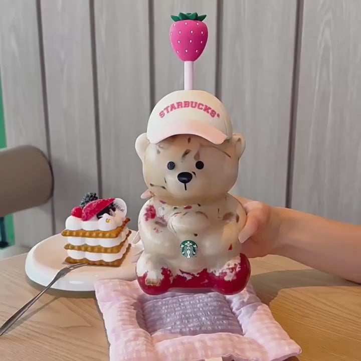 2026 Limited  Edition Authentic Starbucks Pink Bearista  Straw Cup
